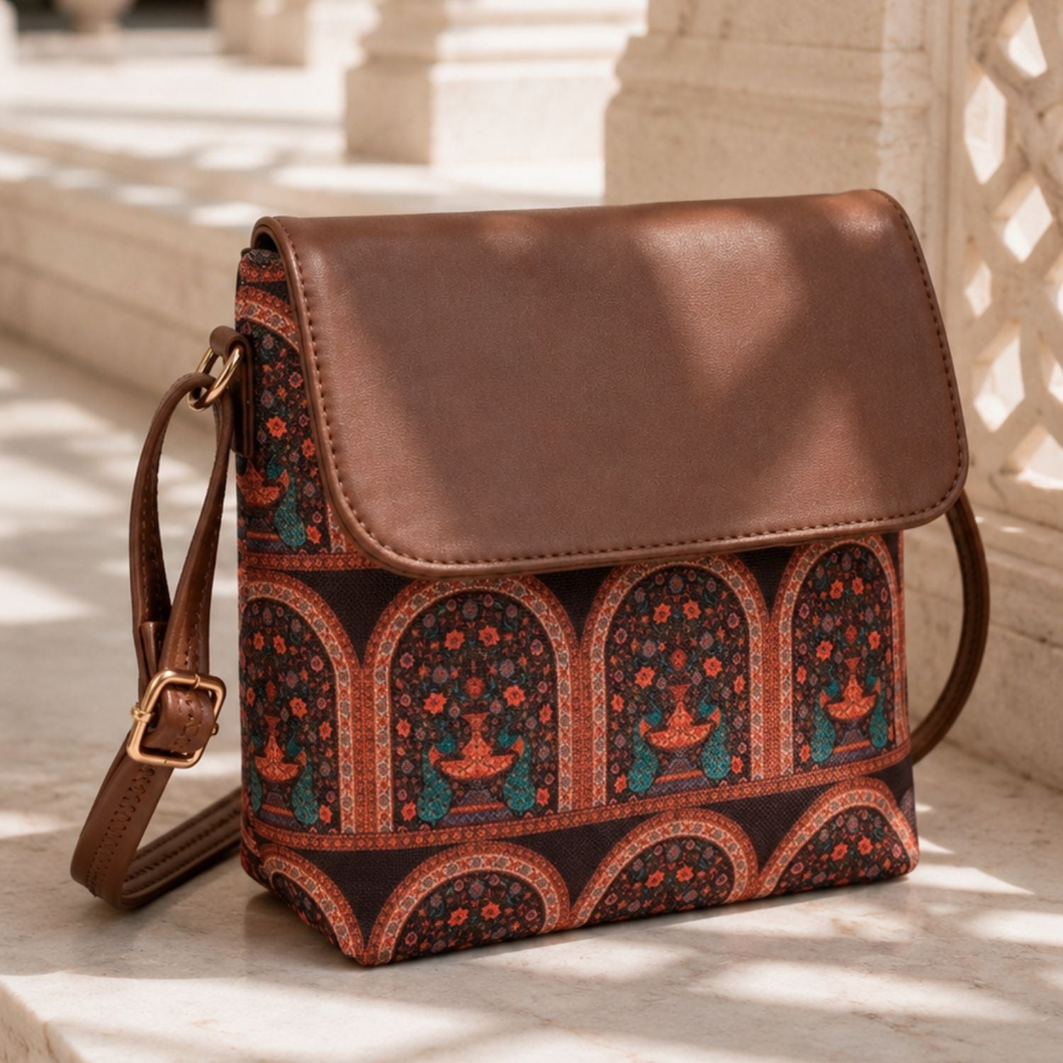 Valenium Urban Floral Sling Bag (Multicolour)