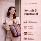 Valenium Women's Office Oxford Fabric Laptop Bag (Brown)
