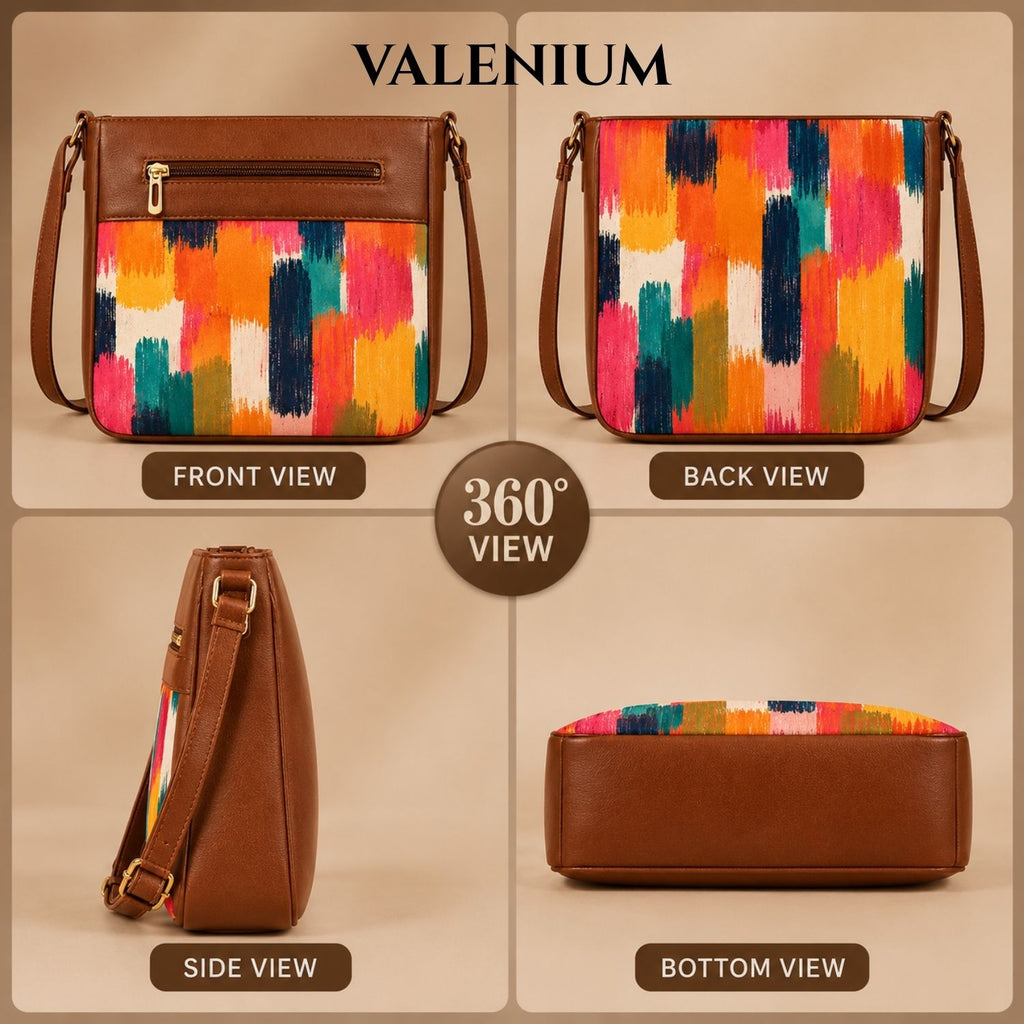 Valenium Ikat Strokes Sling Bag