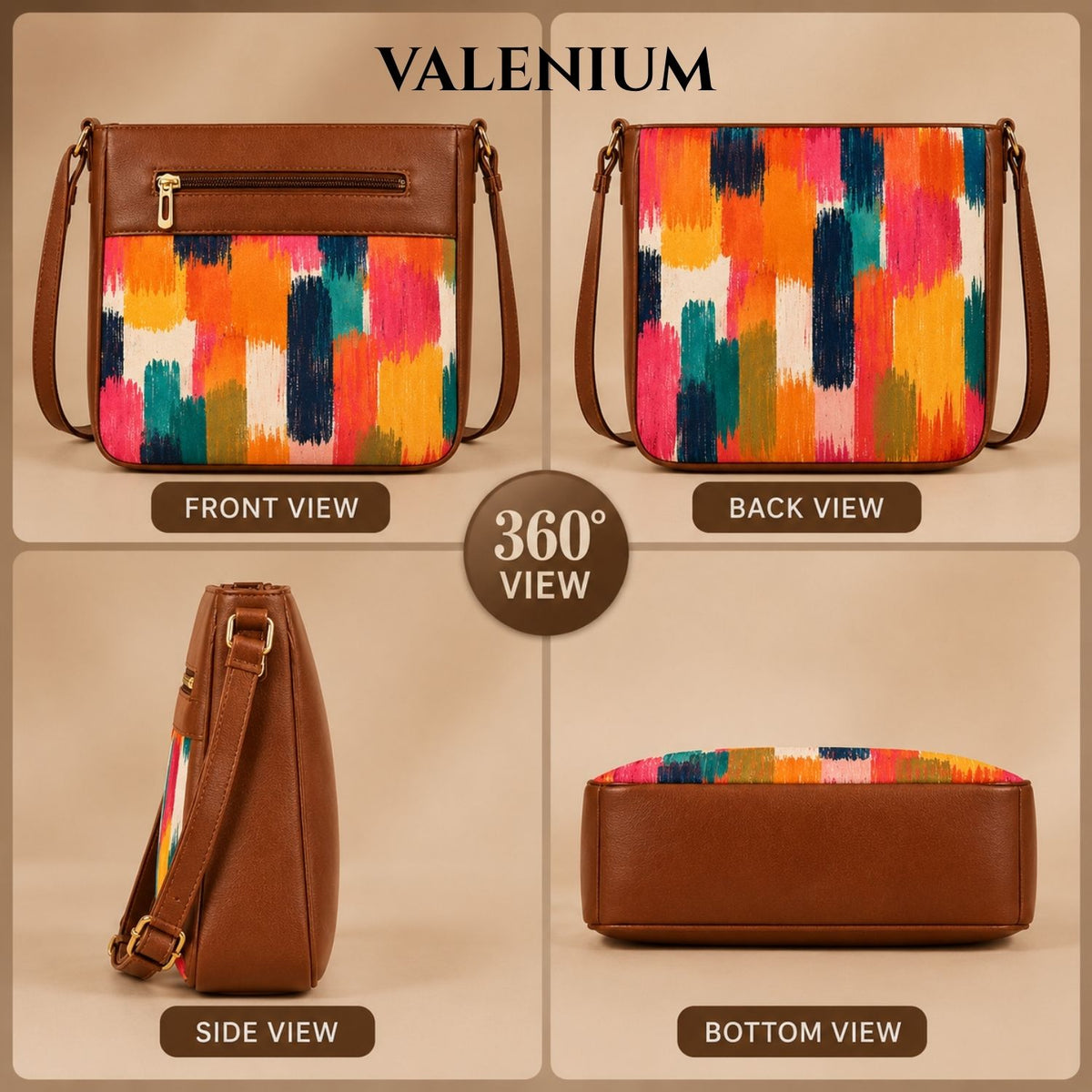 Valenium Ikat Strokes Sling Bag