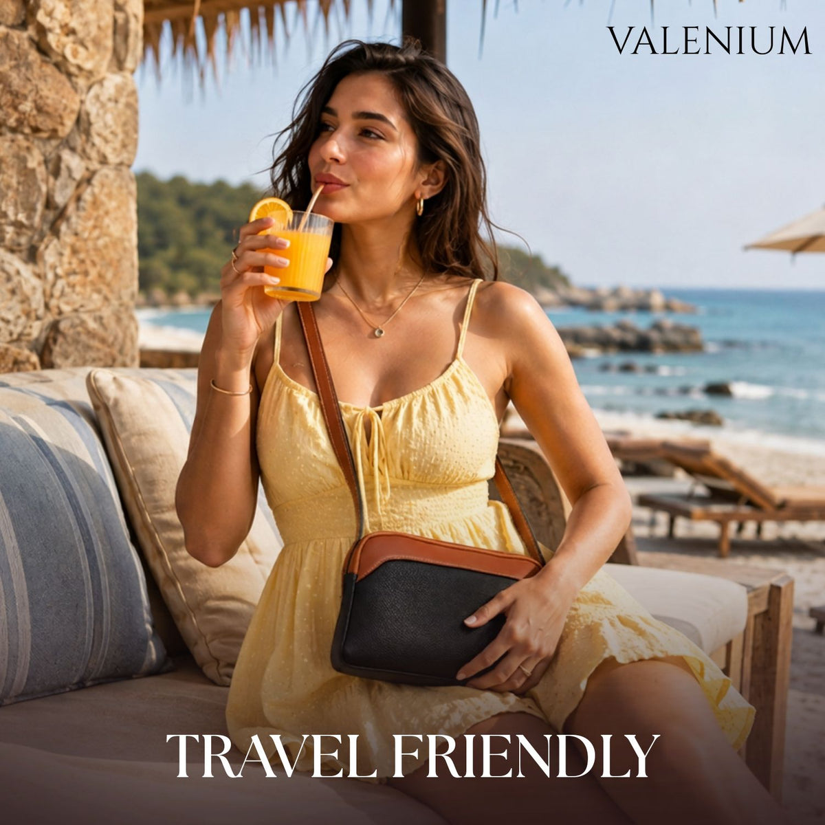 Valenium Luxe Dual-Tone Crossbody Sling Bag