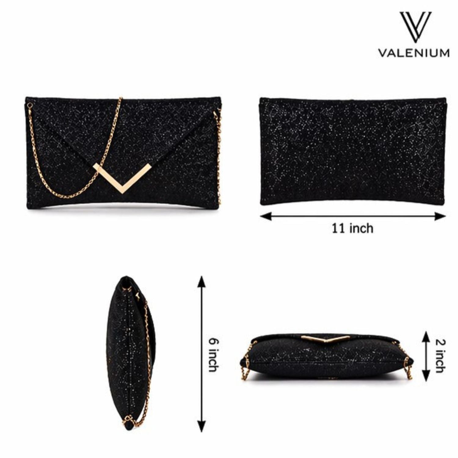 Valenium Women's Clutch Sling Bag (Black)