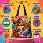 Valenium Pop Art Fusion Canvas Tote Bag