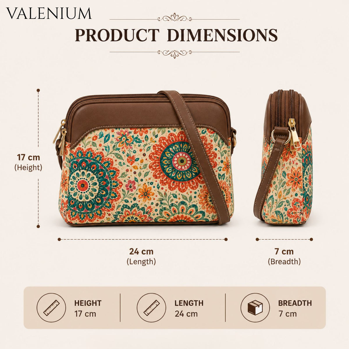 Valenium Mandala Bloom Sling Bag
