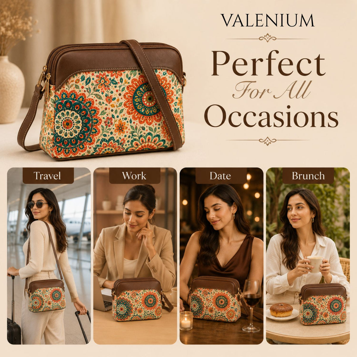 Valenium Mandala Bloom Sling Bag