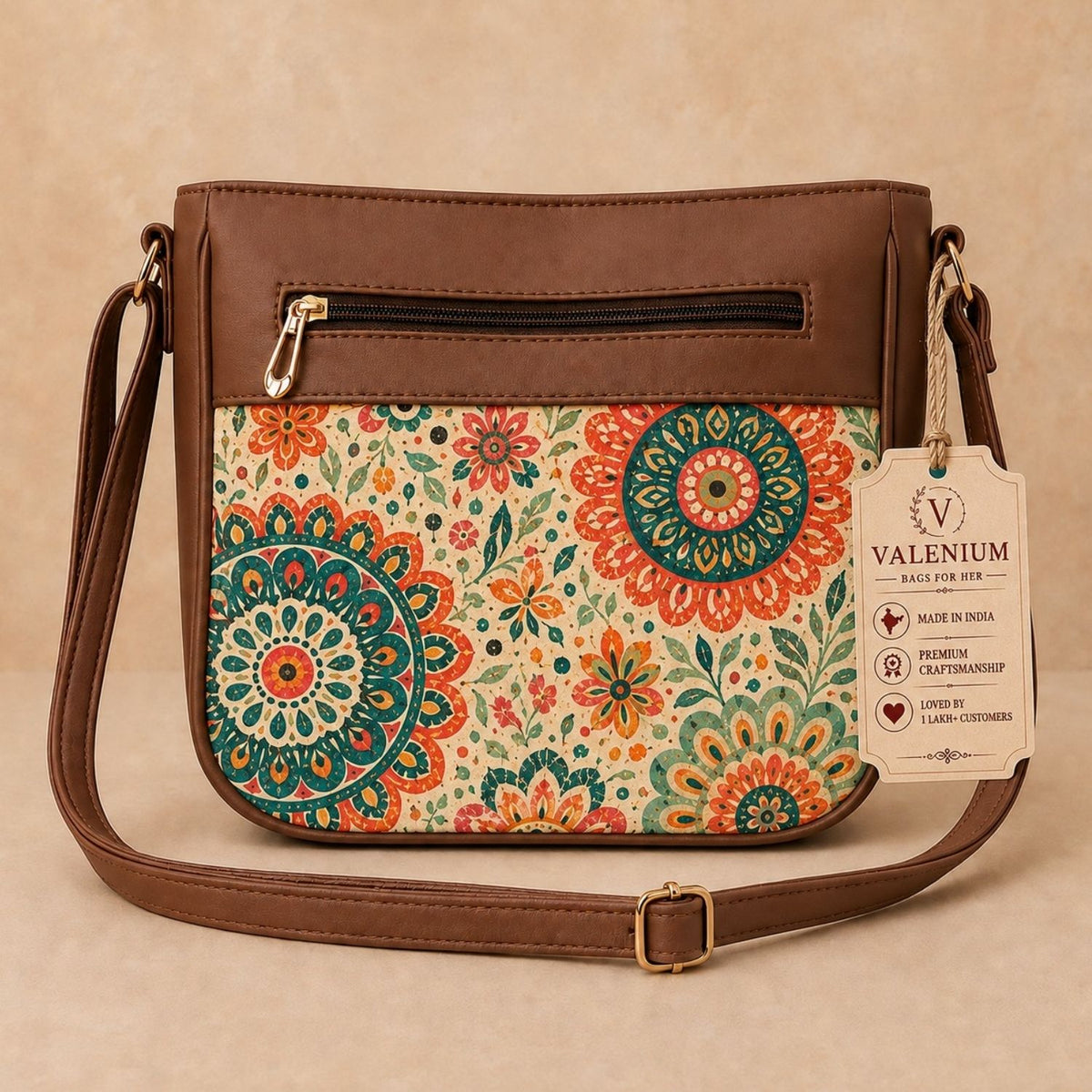Valenium Aura Blooming Mandala Sling Bag