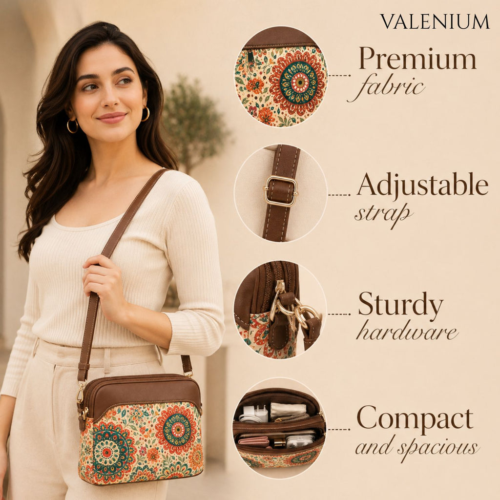 Valenium Mandala Bloom Sling Bag