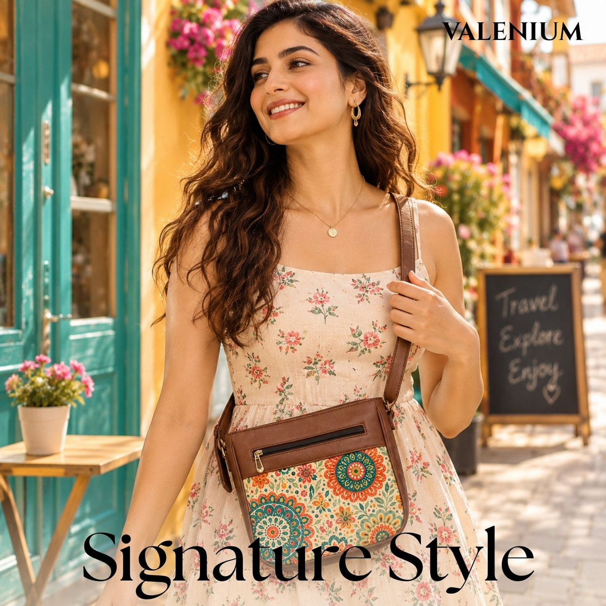 Valenium Aura Blooming Mandala Sling Bag