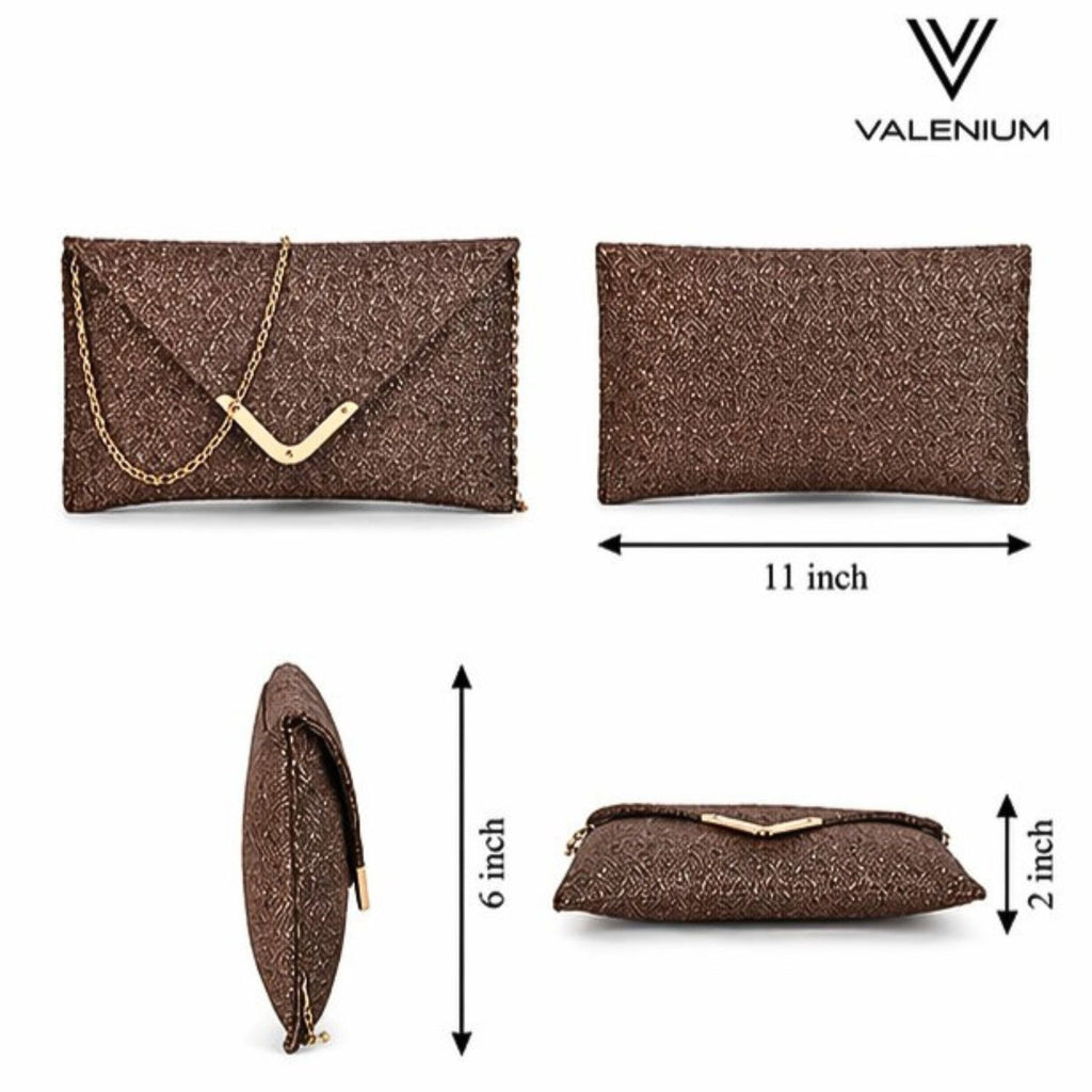 Valenium Women's Clutch Sling Bag (Brown)