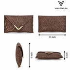 Valenium Women's Clutch Sling Bag (Brown)