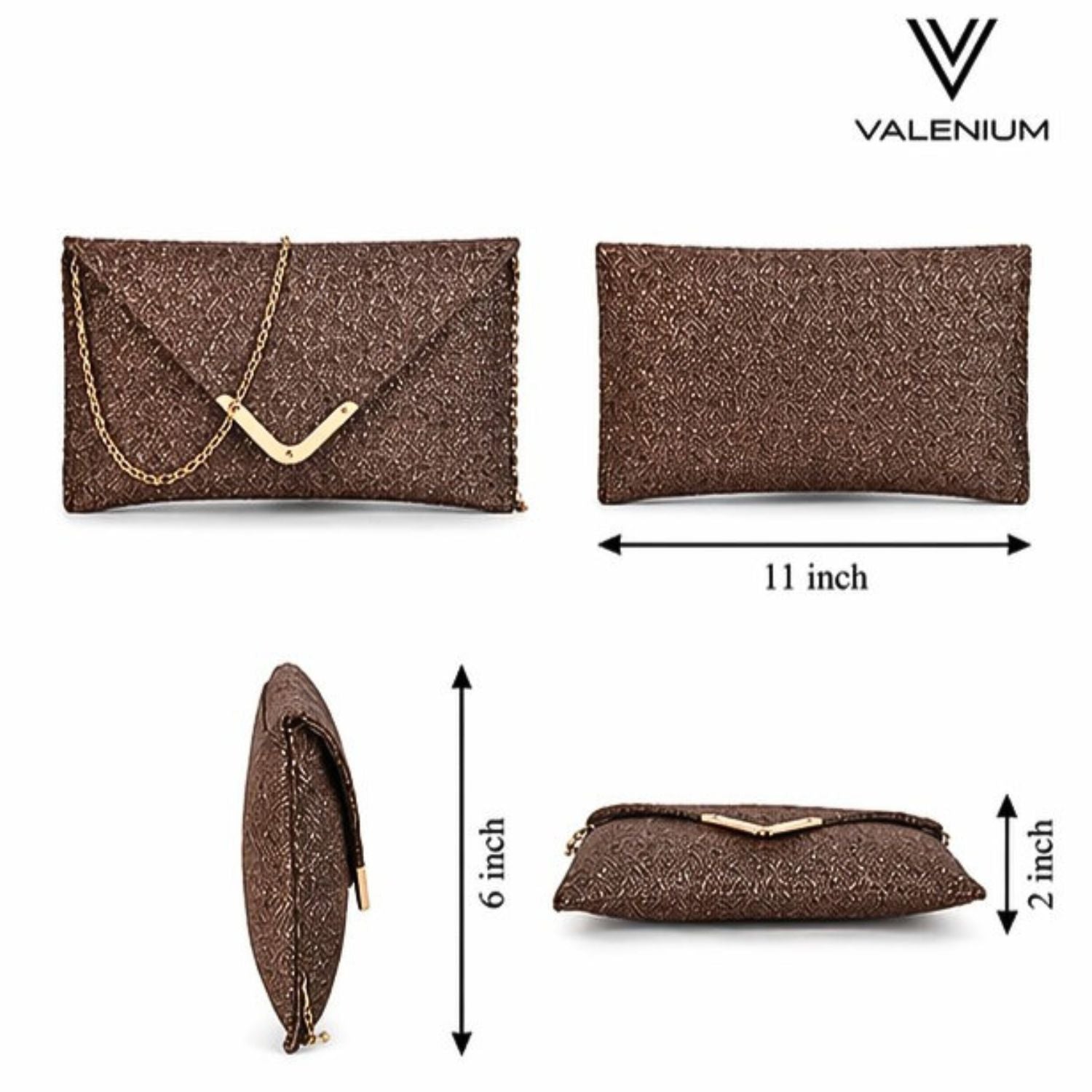 Valenium Women's Clutch Sling Bag (Brown)