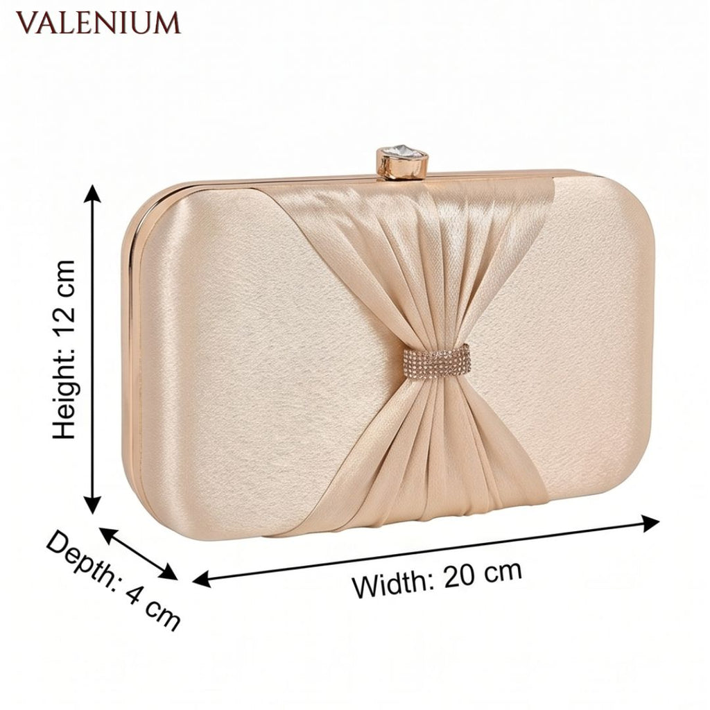 Valenium Bow Clutch Sling Bag (Golden)