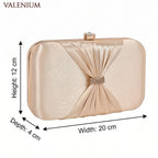 Valenium Bow Clutch Sling Bag (Golden)