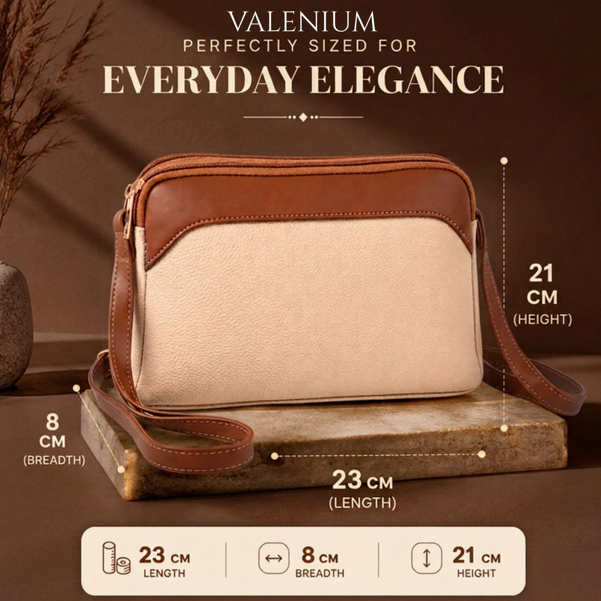 Valenium Dual-Tone Textured Sling Bag