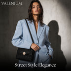 Valenium Quilted Cross Body Sling Bag (Black)