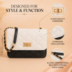 Valenium Quilted Chain Sling Bag (Off-white)