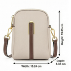 Valenium Leather Crossbody Sling Bag (Beige)
