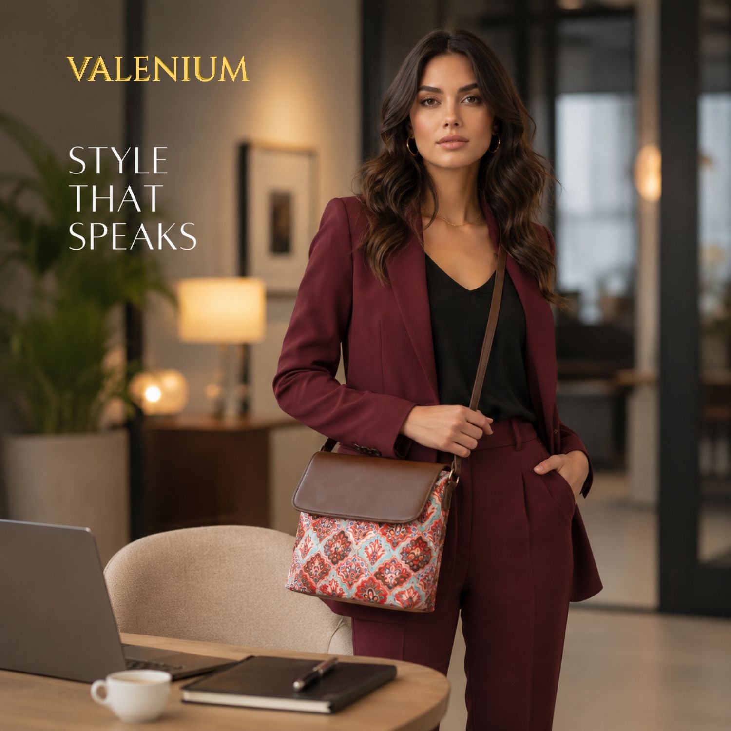 Valenium Floral Crossbody Sling Bag (Multicolor)