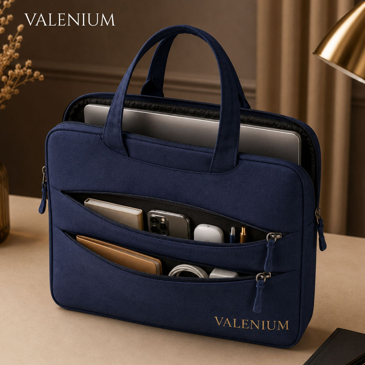 Valenium 15.6” Laptop Polyester Messenger Bag (Blue)