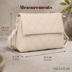 Valenium Nova Quilted Cross Body Sling Bag (Off White)