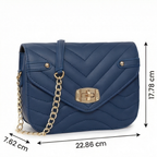 Valenium Striped Crossbody Sling Bag (Navy Blue)