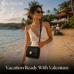 Valenium Quilted Round Lock Sling Bag (Black)