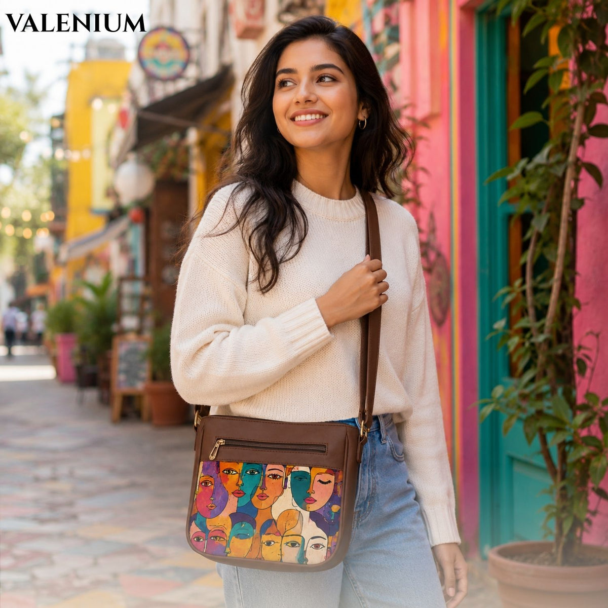 Valenium Colourful Expressions Cubism Sling Bag