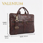 Valenium Men's Laptop PU Briefcase Bag (Brown)