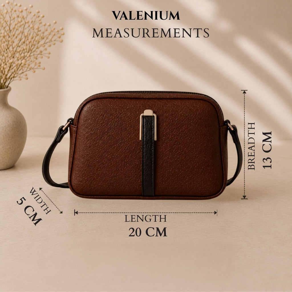 Valenium Quilted Cross Body Sling Bag ( Dark Brown )