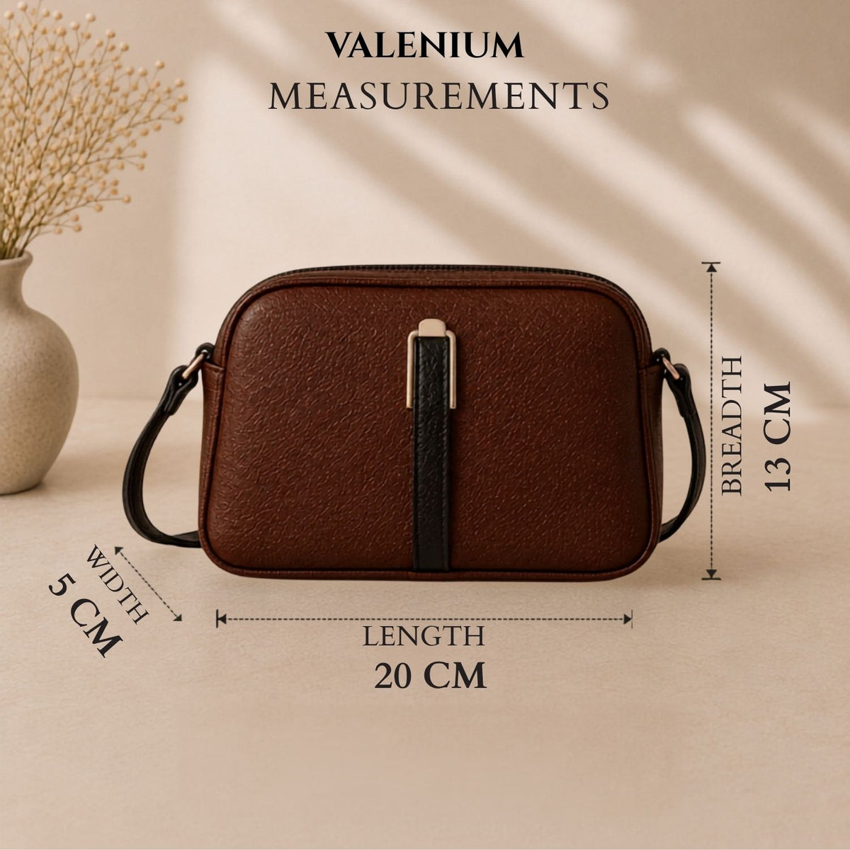 Valenium Quilted Cross Body Sling Bag ( Dark Brown )