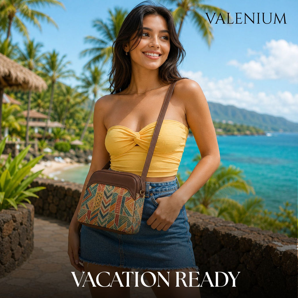 Valenium Women's Geometric Patch Sling Bag