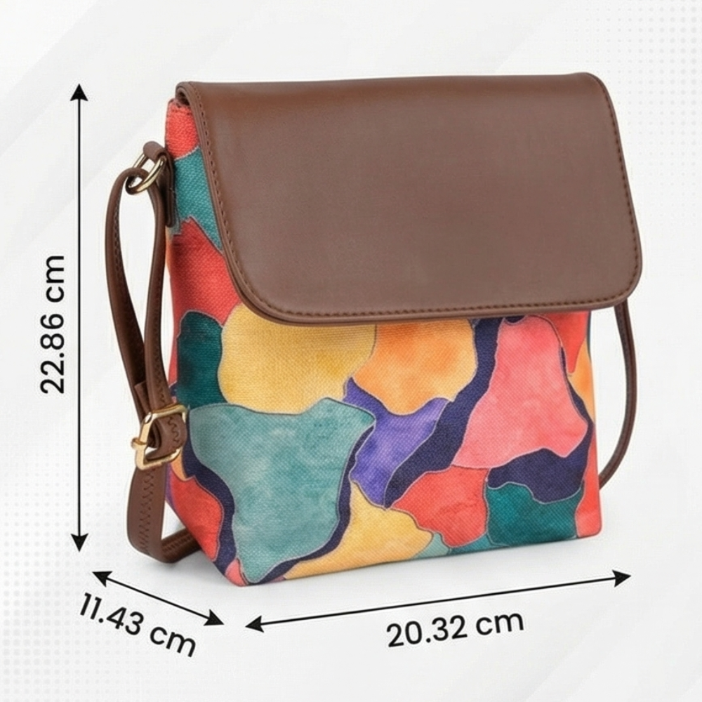 Valenium Printed Crossbody Sling Bag (Multicolour)
