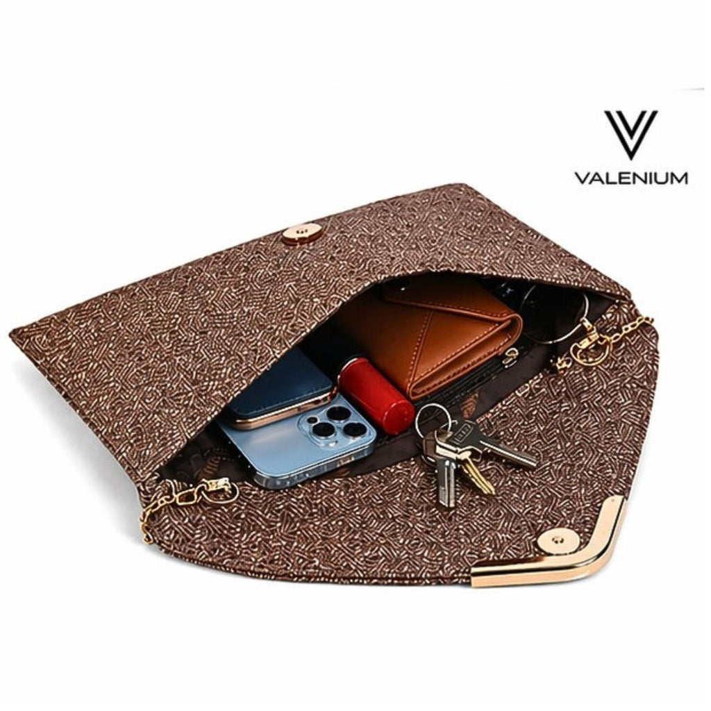 Valenium Women's Clutch Sling Bag (Brown)