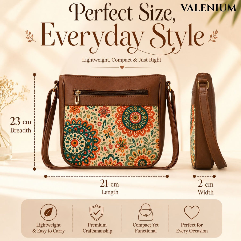 Valenium Aura Blooming Mandala Sling Bag