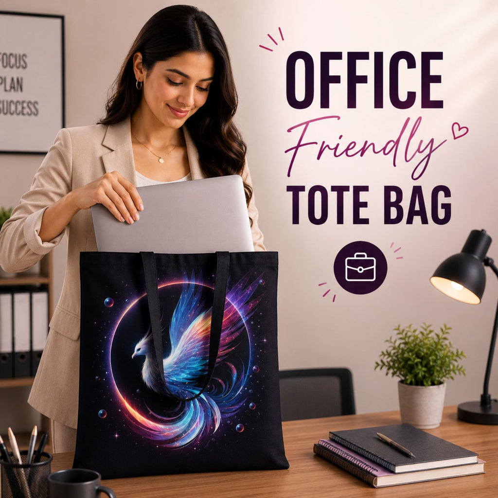Valenium Glowing Phoenix Ascent Canvas Tote Bag
