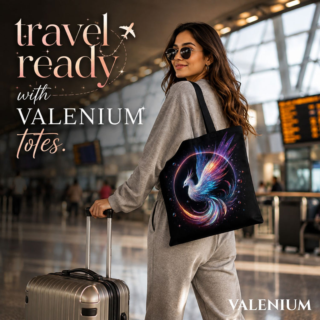 Valenium Glowing Phoenix Ascent Canvas Tote Bag
