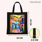 Valenium Mediterranean City Printed Tote Bag