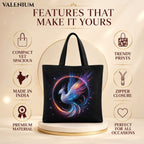 Valenium Glowing Phoenix Ascent Canvas Tote Bag