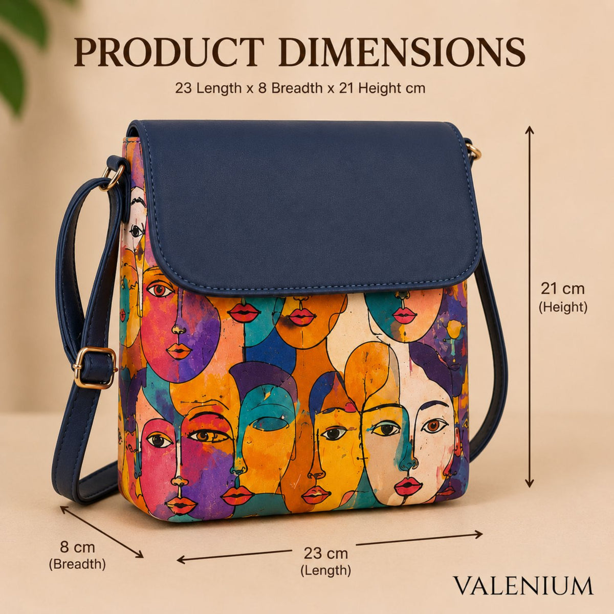 Valenium Abstract Crossbody Sling Bag