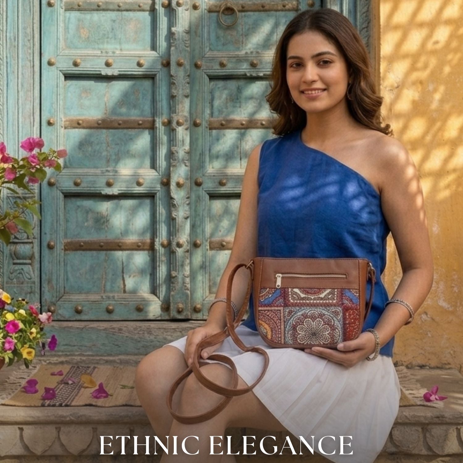 Valenium Ethnic Print Sling Bag (Multicolor)