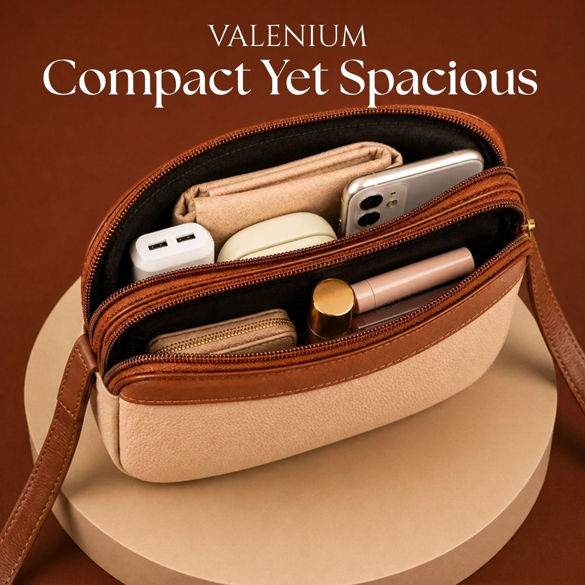 Valenium Dual-Tone Textured Sling Bag