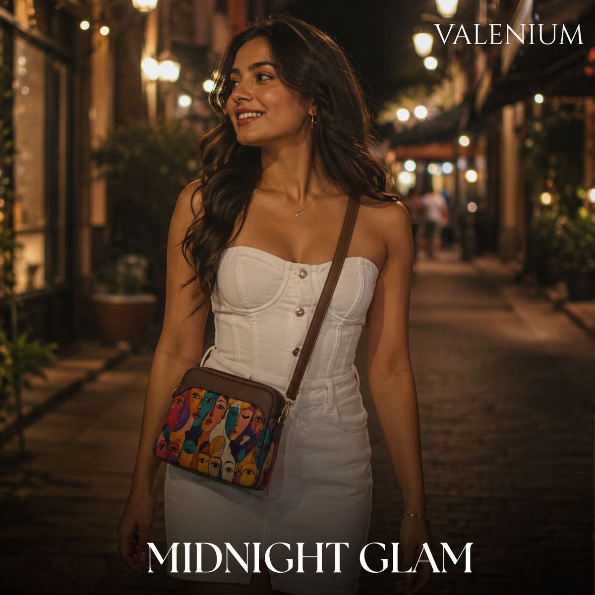 Valenium Women's Cubist Faces Sling Bag