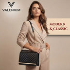 Valenium Sling Bag with Gold Chain (Black)