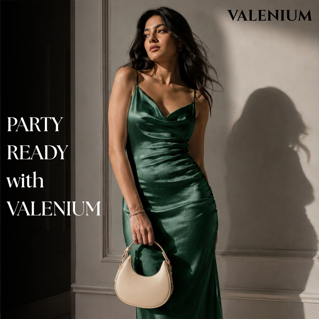 Valenium Half Moon Cream Sling Bag with Double Strap