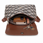 Valenium Printed Structured Sling Bag (Brown)