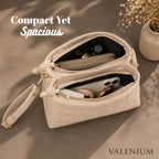 Valenium Nova Quilted Cross Body Sling Bag (Off White)