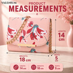 Valenium Women Girls Floral Print Sling Bag Crossbody (Pink)