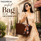 Valenium Coffee Brown Shoulder HandBag