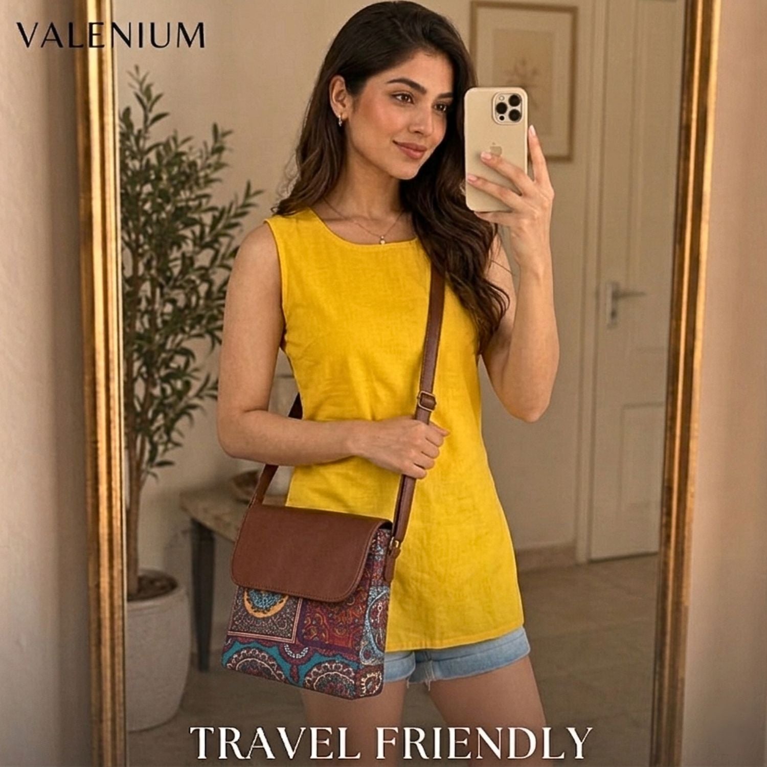 Valenium Printed Crossbody Sling Bag (Mulitcolor)