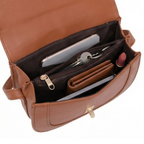 Valenium PU Faux Leather Crossbody Sling Bag (Brown)